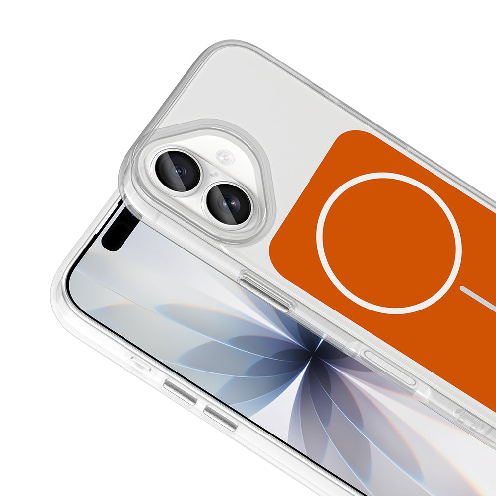 Apple iPhone 17 Kılıf M-Safe Şarj Özellikli Metal Buton Tasarımlı Zore İkonik Sert Silikon Kapak Mavi