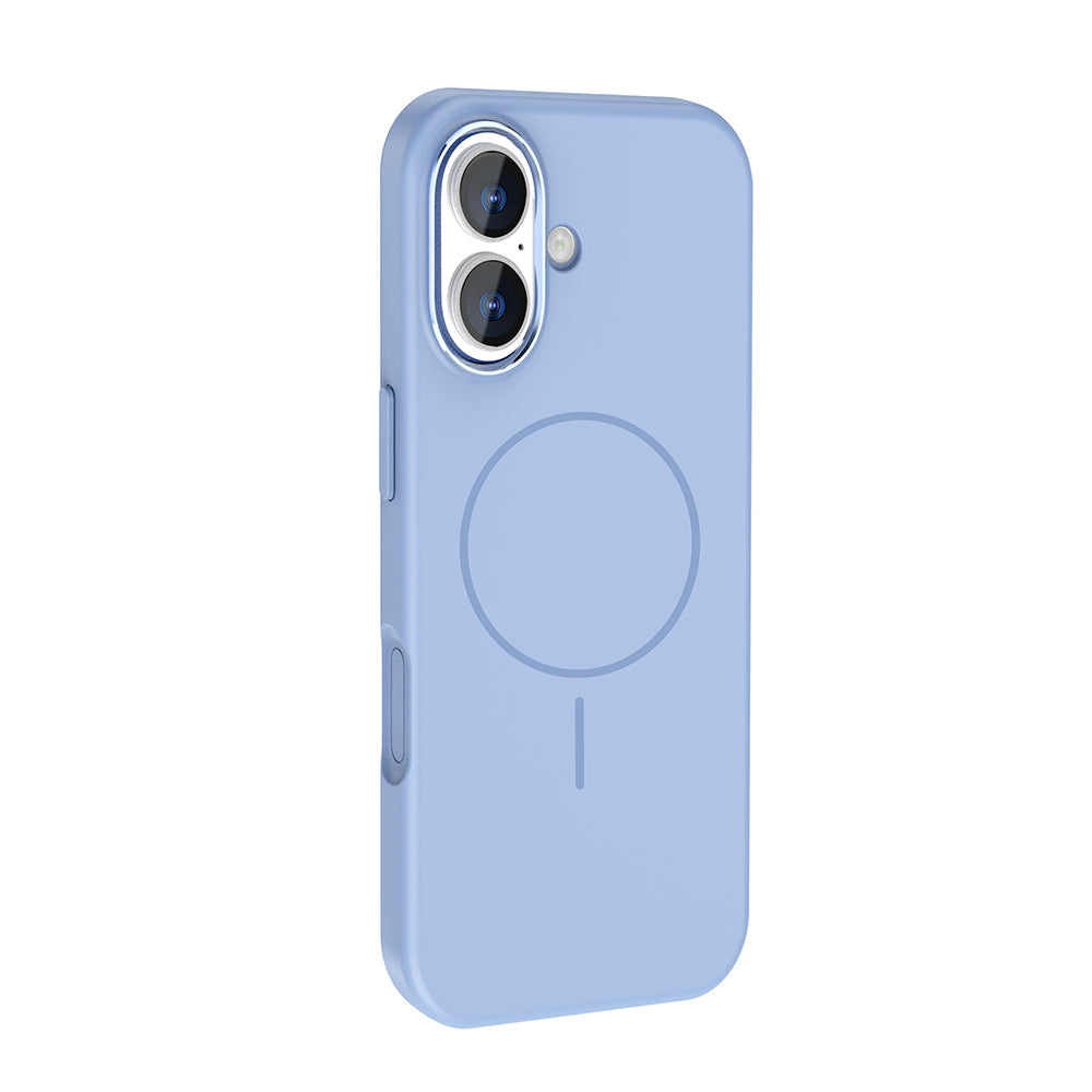 Apple iPhone 17 Kılıf M-Safe Şarj Özellikli Metal Kamera Çerçeveli Zore Edi Silikon Kapak Titanyum-Gri