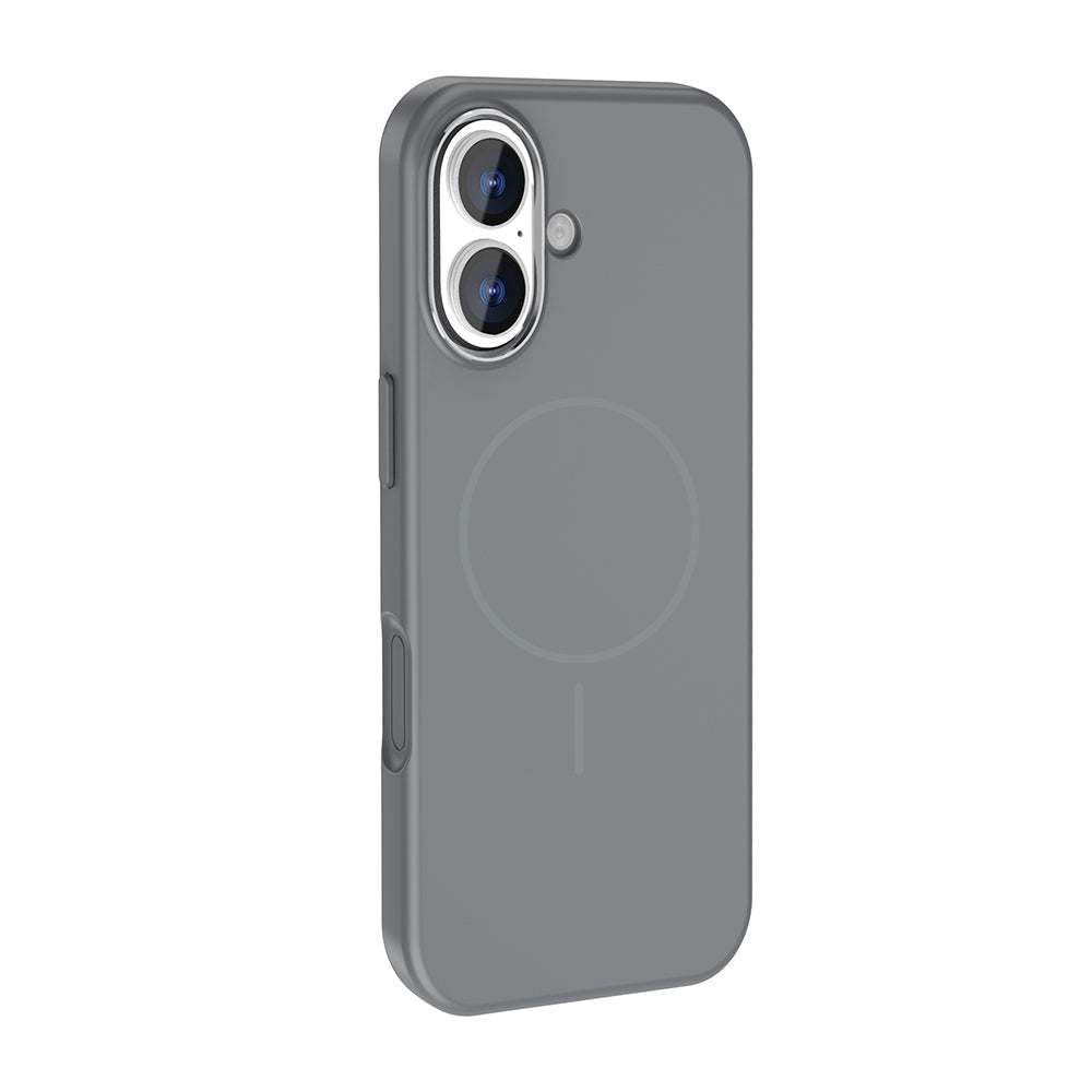 Apple iPhone 17 Kılıf M-Safe Şarj Özellikli Metal Kamera Çerçeveli Zore Edi Silikon Kapak Açık Mavi