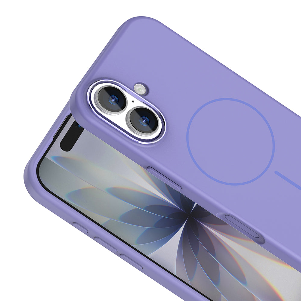 Apple iPhone 17 Kılıf M-Safe Şarj Özellikli Metal Kamera Çerçeveli Zore Edi Silikon Kapak Açık Mavi