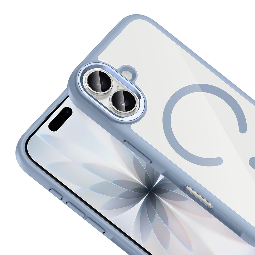 Apple iPhone 17 Kılıf M-Safe Şarj Özellikli Metal Kamera Çerçeveli Zore Tiko Kapak Lila