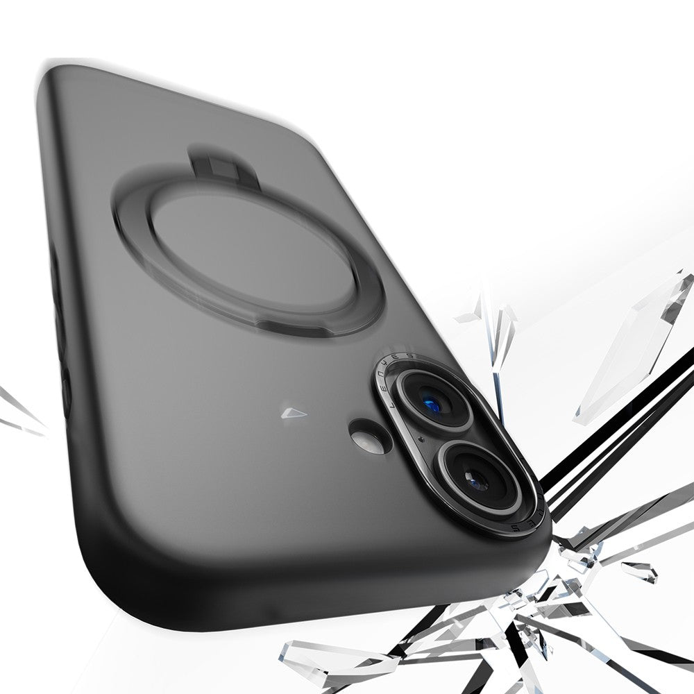 Apple iPhone 17 Kılıf M-safe Şarj Özellikli Metal Standlı Sıvı Silikon Lenyes CK223 Kapak