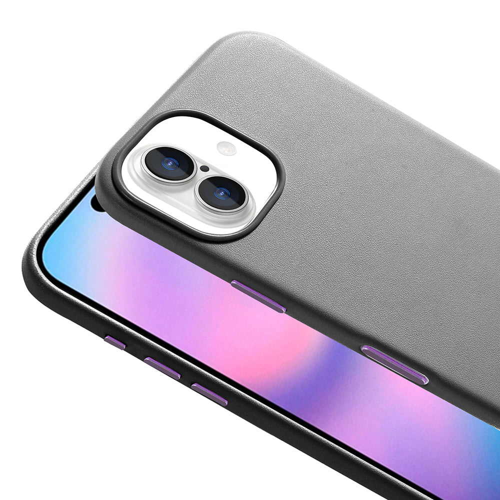 Apple iPhone 17 Kılıf M-safe Şarj Özellikli PU Deri Görünümlü Zore Kupra Kapak Siyah