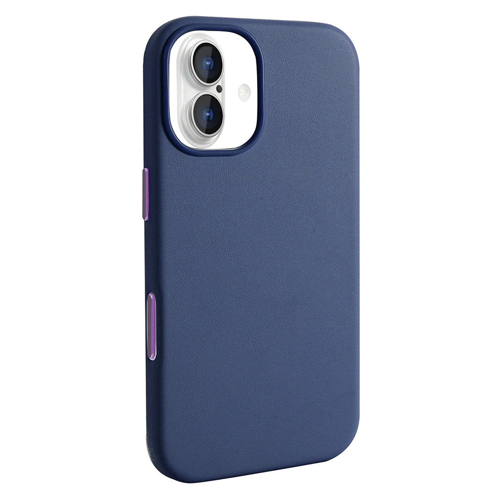 Apple iPhone 17 Kılıf M-safe Şarj Özellikli PU Deri Görünümlü Zore Kupra Kapak Mor