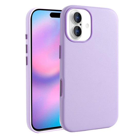 Apple iPhone 17 Kılıf M-safe Şarj Özellikli PU Deri Görünümlü Zore Kupra Kapak Mor