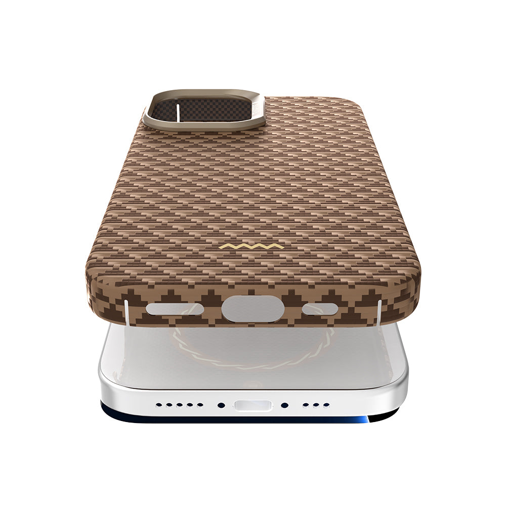 Apple iPhone 17 Kılıf M-safe Şarj Özellikli Raptic Aramid Skin Origin Serisi Kapak Lacivert