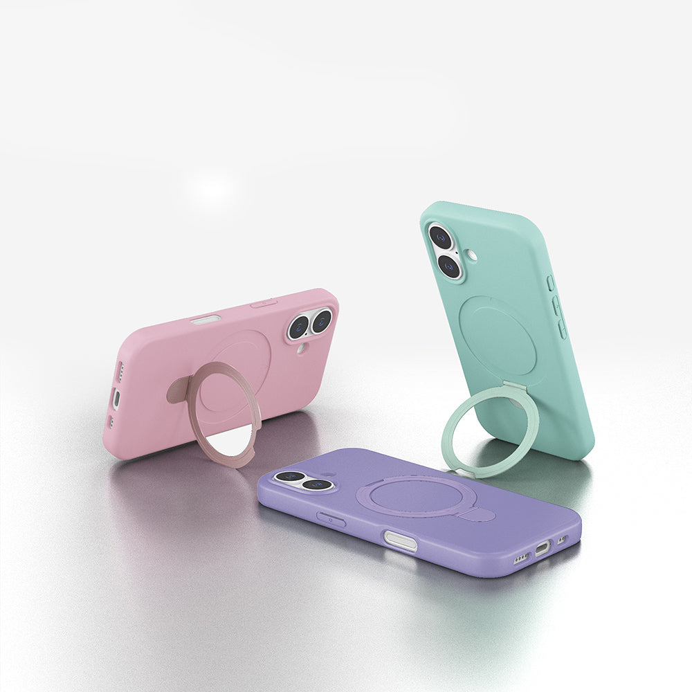 Apple iPhone 17 Kılıf M-safe Şarj Özellikli Standlı Zore Samara Kapak Siyah