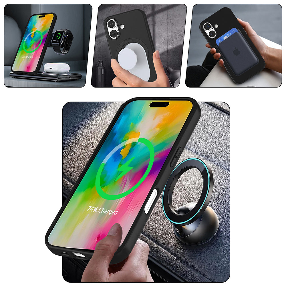 Apple iPhone 17 Kılıf M-safe Şarj Özellikli Standlı Zore Samara Kapak Desert Gold