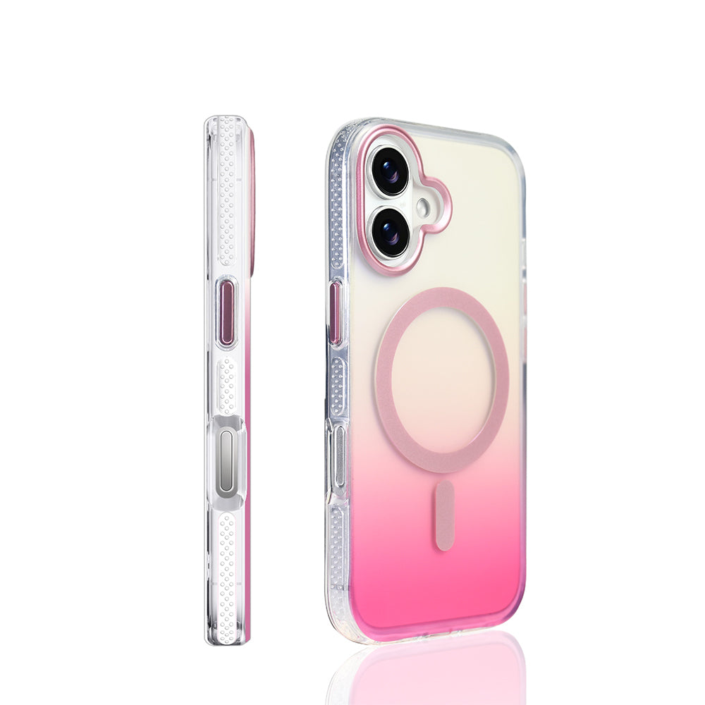 Apple iPhone 17 Kılıf M-safe Şarj Özellikli Transparan Renk Geçişli Zore Toros Kapak Siyah