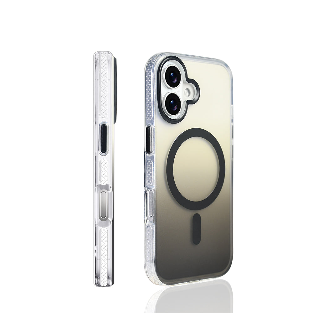 Apple iPhone 17 Kılıf M-safe Şarj Özellikli Transparan Renk Geçişli Zore Toros Kapak Mavi