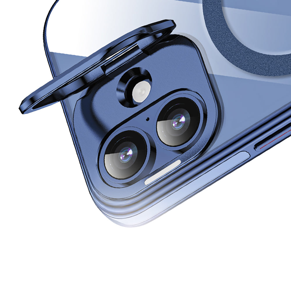 Apple iPhone 17 Kılıf M-safe Şarj Özellikli Wlons Standlı Efsane Kapak Gümüş