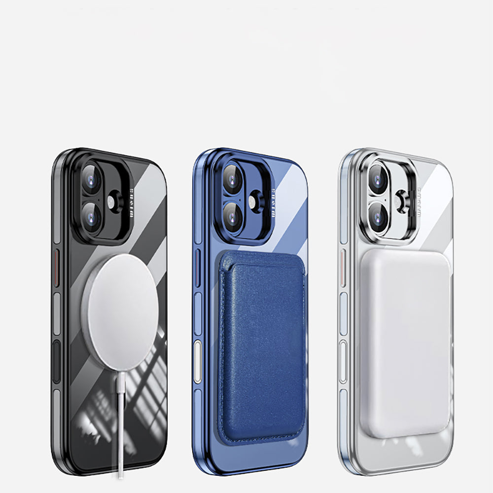 Apple iPhone 17 Kılıf M-safe Şarj Özellikli Wlons Standlı Efsane Kapak Turuncu