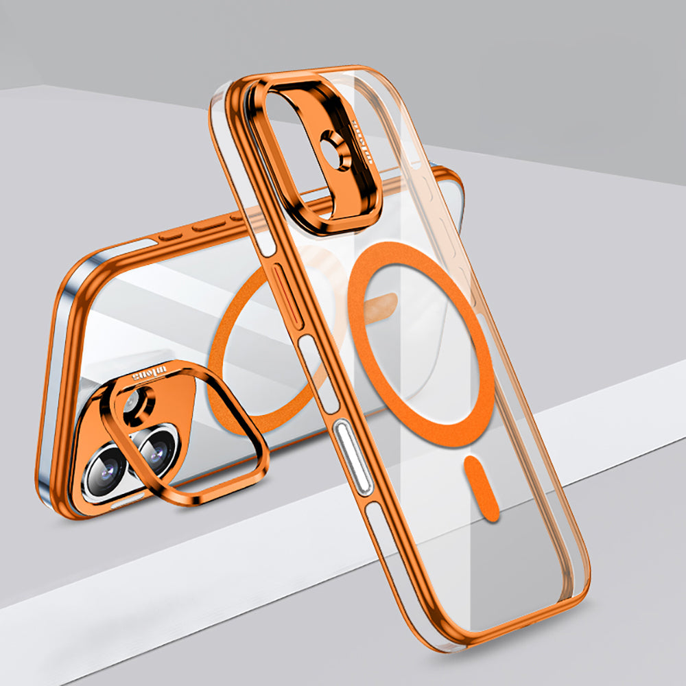 Apple iPhone 17 Kılıf M-safe Şarj Özellikli Wlons Standlı Efsane Kapak Mavi