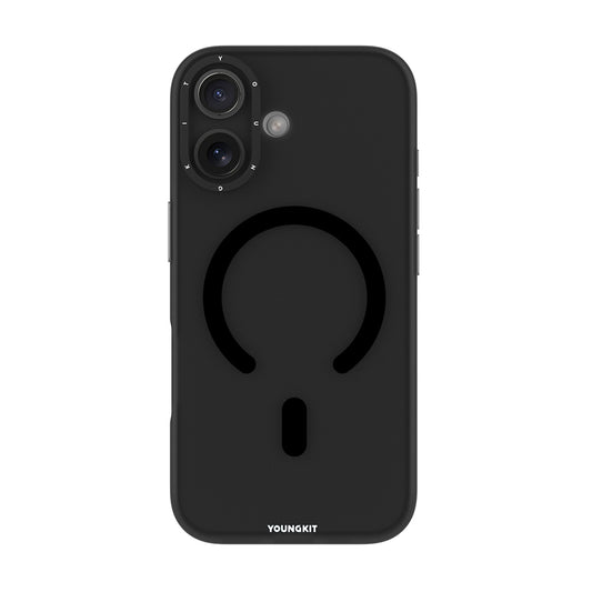 Apple iPhone 17 Kılıf M-safe Şarj Özellikli Youngkit Hidden Sand Serisi Kapak Siyah