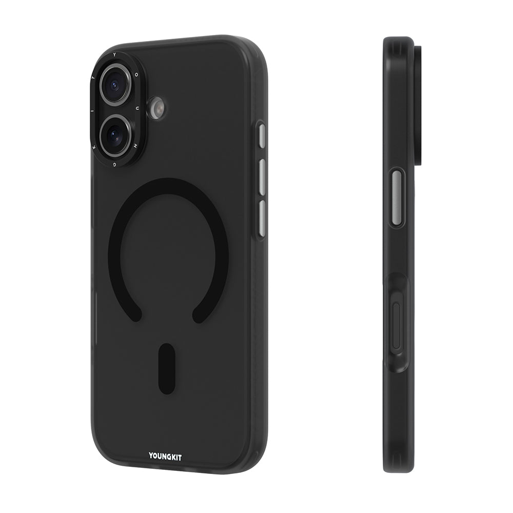 Apple iPhone 17 Kılıf M-safe Şarj Özellikli Youngkit Hidden Sand Serisi Kapak Siyah