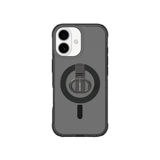 Apple iPhone 17 Kılıf M-safe Şarj Özellikli Yüzük Standlı Amazingthing Titan Pro Serisi Kapak Siyah