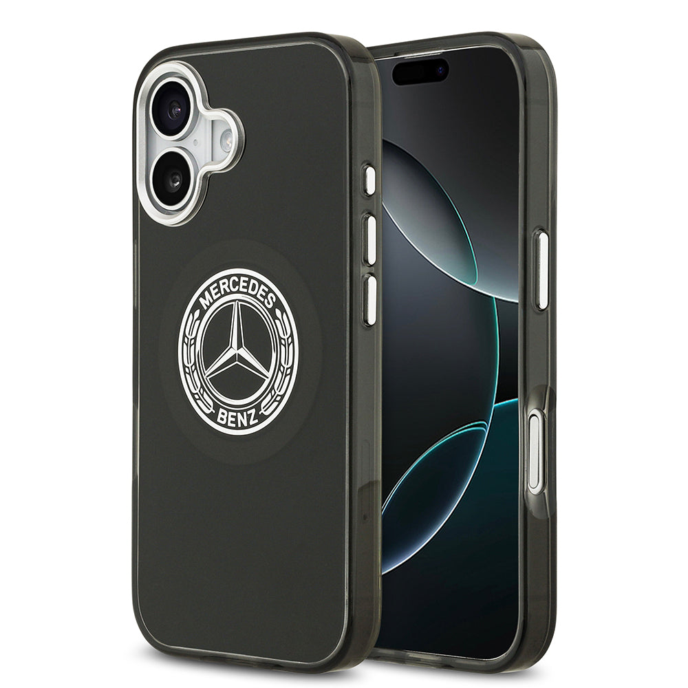 Apple iPhone 17 Kılıf Mercedes Benz Orjinal Lisanslı M-safe Şarj Özellikli Çift Katmanlı PC Nostaljik Yıldız Dizayn Kapak