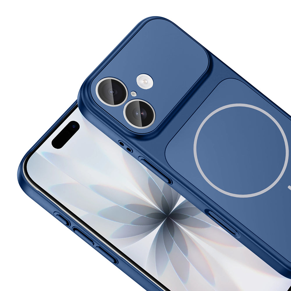 Apple iPhone 17 Kılıf Zore M-Safe Şarj Özellikli Kamera Korumalı Formen Kapak Mavi