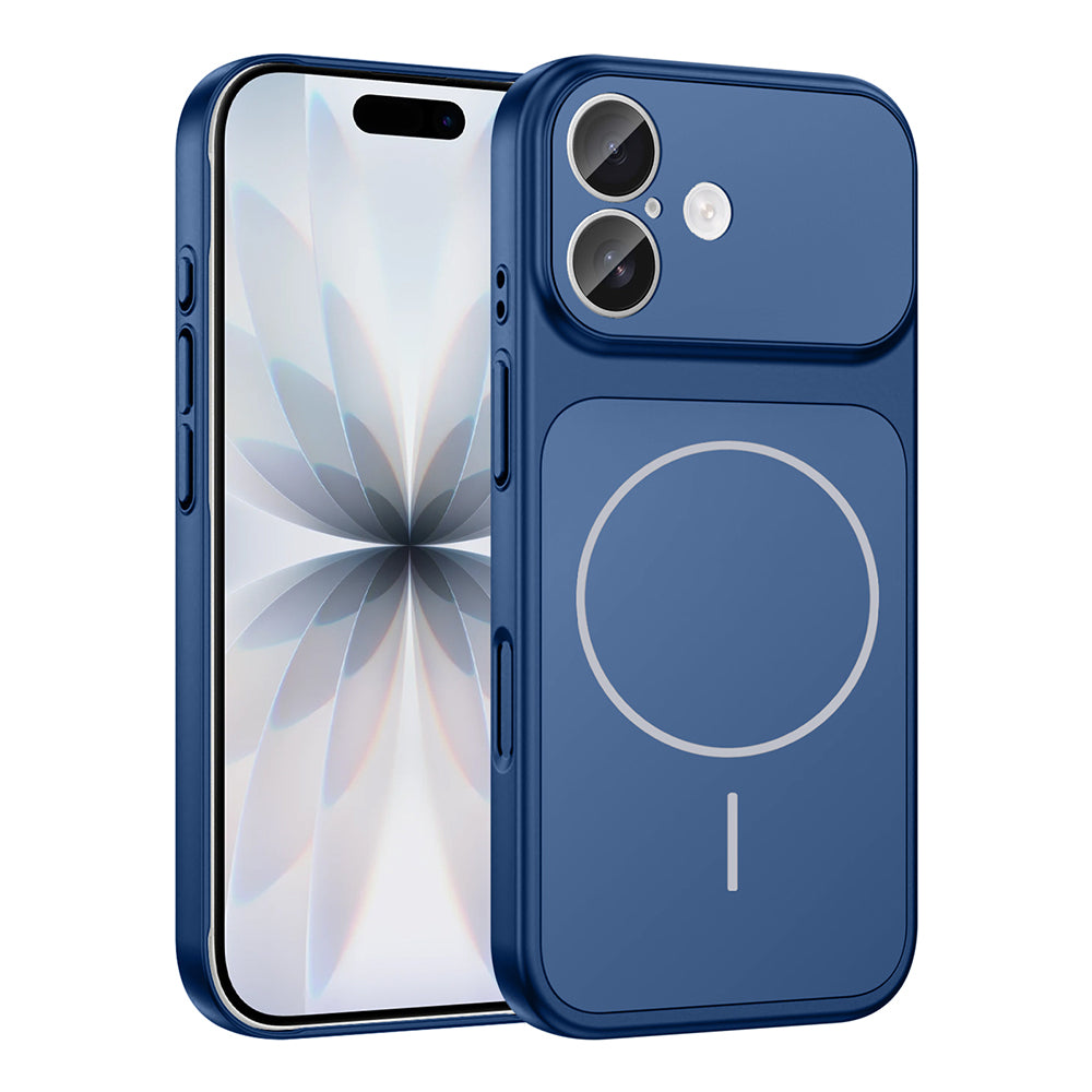 Apple iPhone 17 Kılıf Zore M-Safe Şarj Özellikli Kamera Korumalı Formen Kapak Mavi