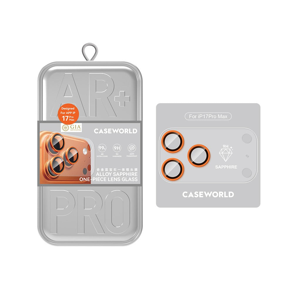 Apple iPhone 17 Pro CaseWorld Alloy Sapphire Safir One-Piece Anti Reflective Safir Kamera Lens Koruyucu