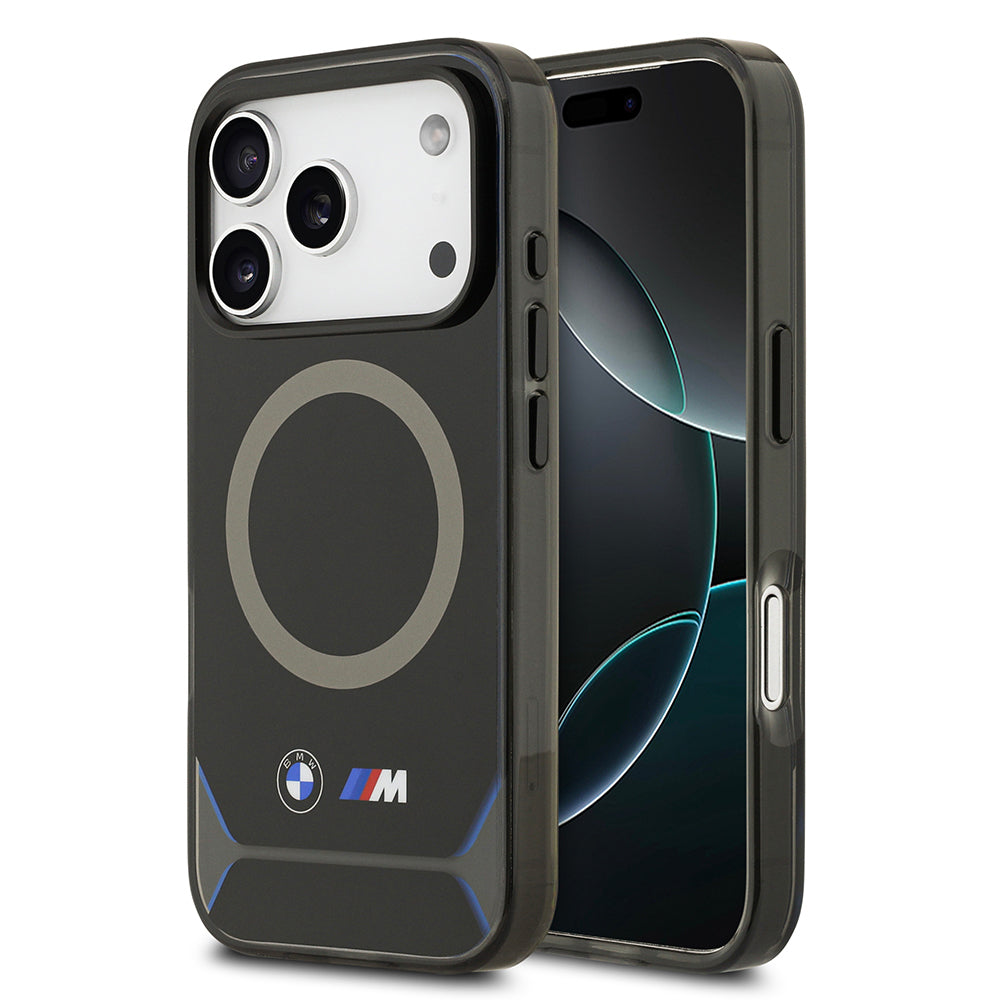 Apple iPhone 17 Pro Kılıf BMW Orjinal Lisanslı M-safe Şarj Özellikli Metal Buton Tasarımlı IML Baskılı M Dizayn Kapak