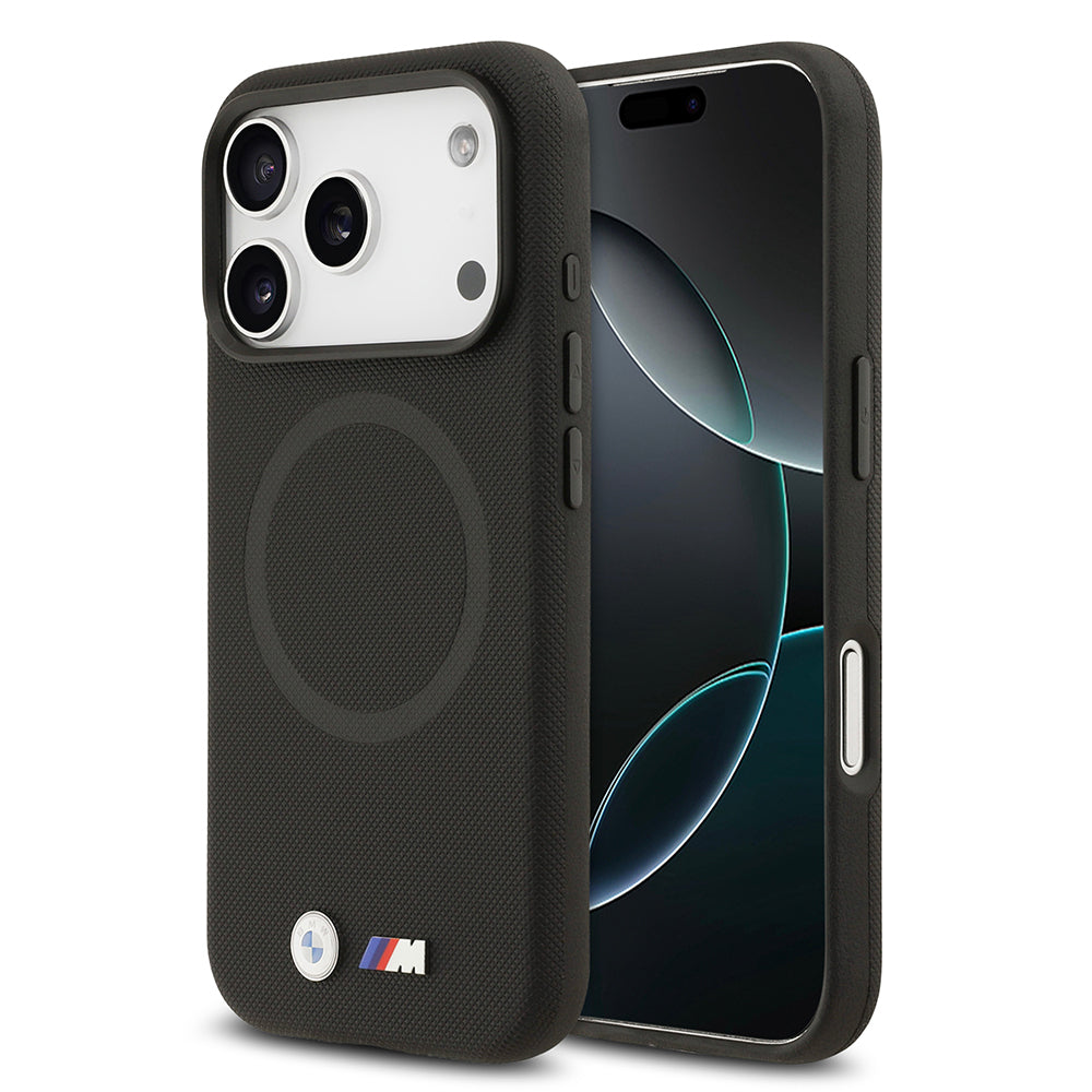Apple iPhone 17 Pro Kılıf BMW Orjinal Lisanslı M-safe Şarj Özellikli Metal Logolu Delikli M Dizayn Deri Kapak