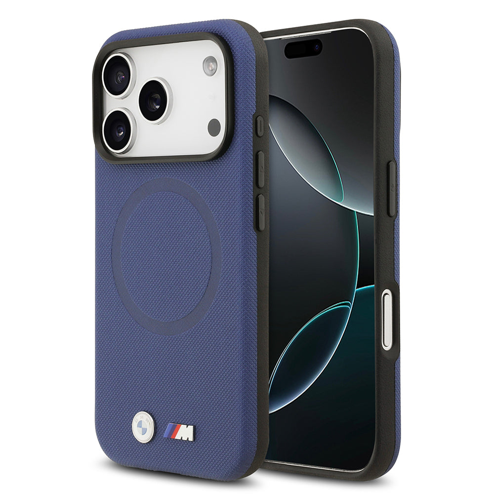 Apple iPhone 17 Pro Kılıf BMW Orjinal Lisanslı M-safe Şarj Özellikli Metal Logolu Delikli M Dizayn Deri Kapak