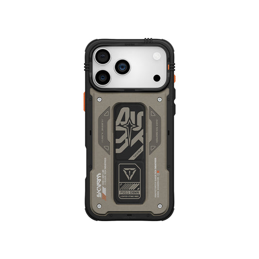 Apple iPhone 17 Pro Kılıf Desenli Airbag Tasarımlı Standlı Skinarma Aegis Kapak Lacivert