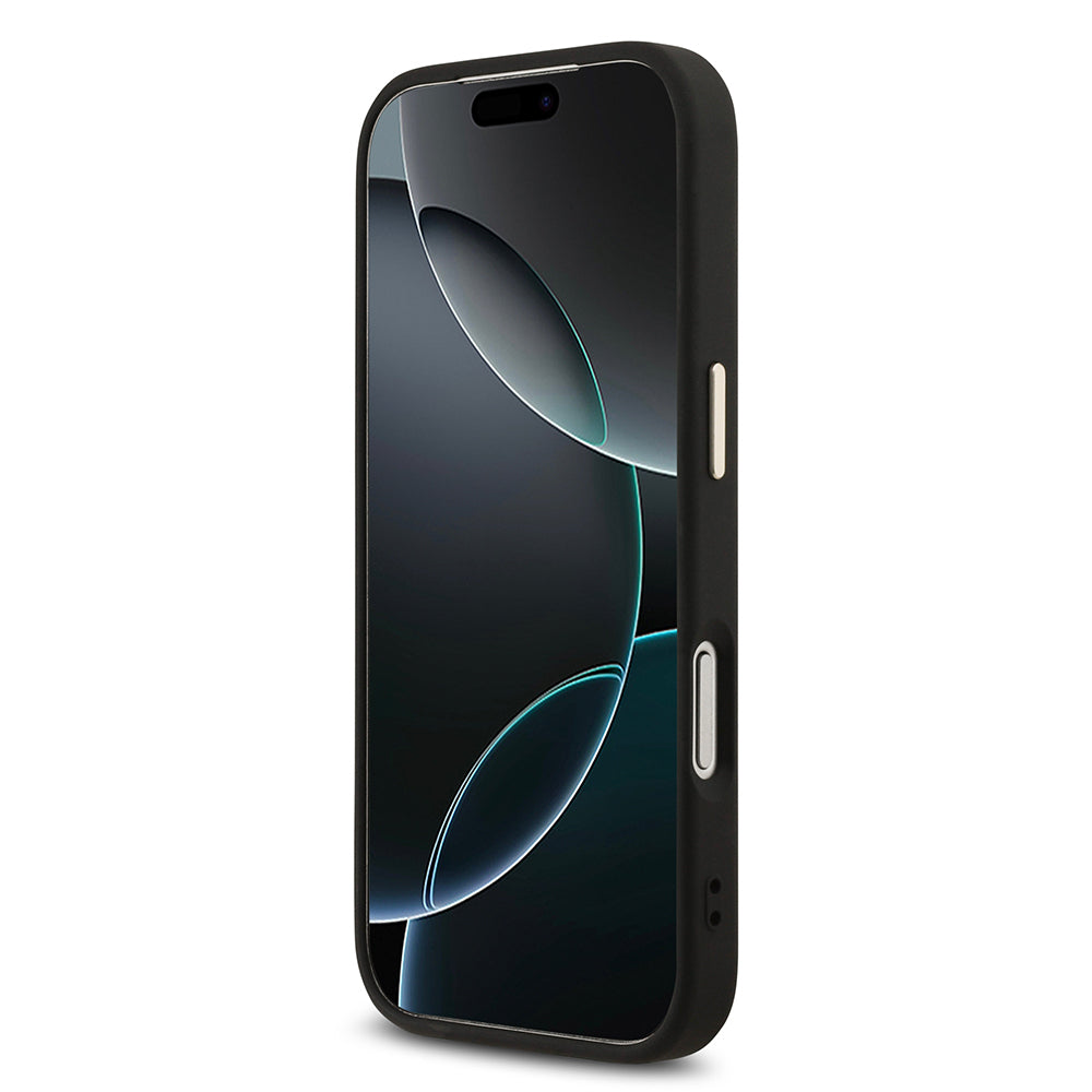 Apple iPhone 17 Pro Kılıf Guess Orjinal Lisanslı 4G Büyük Metal Kamera Çerçeveli ve Logolu Glitter Kapak Gri