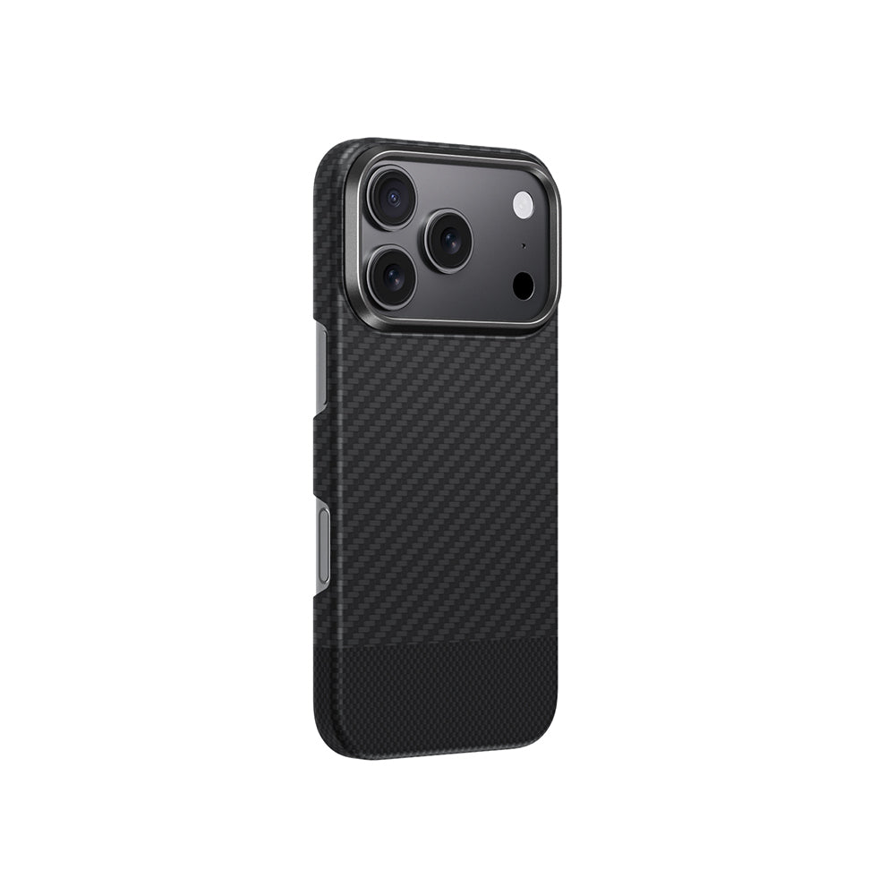 Apple iPhone 17 Pro Kılıf M-safe Şarj Özellikli 1500D Aramid Fiber Amazingthing Titan Max Serisi Kapak Siyah-Gri