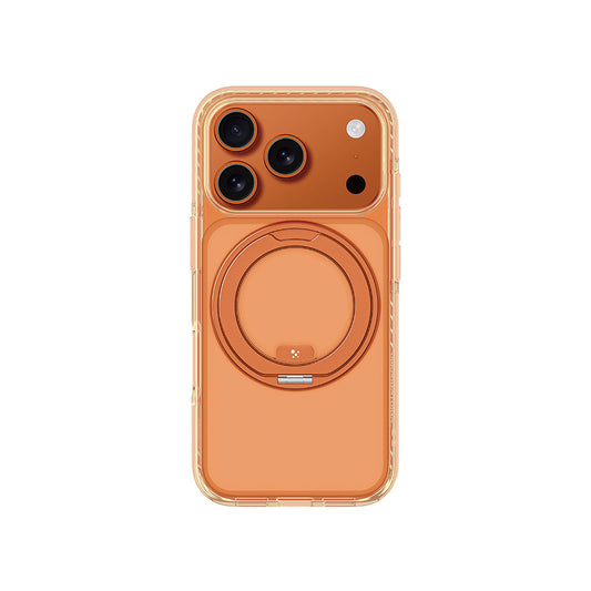 Apple iPhone 17 Pro Kılıf M-Safe Şarj Özellikli Airbag Tasarımlı Standlı AmazingThing Titan Pro MagSpin Kapak