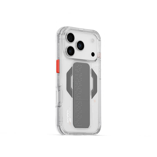 Apple iPhone 17 Pro Kılıf M-Safe Şarj Özellikli Airbag Tasarımlı Standlı Skinarma Haxa Kapak Füme