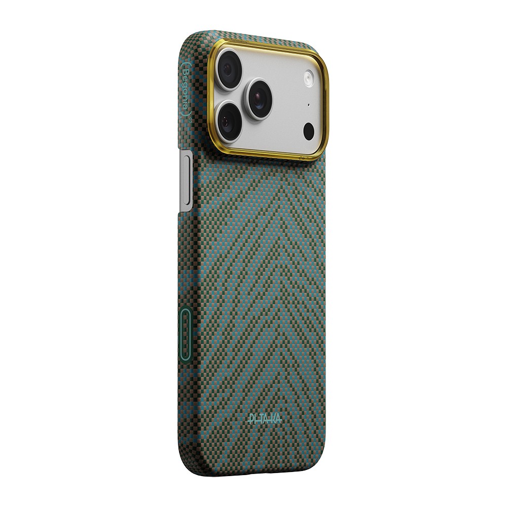 Apple iPhone 17 Pro Kılıf M-safe Şarj Özellikli Aramid Karbon Fiber Pitaka Breath of Veins Serisi Kapak