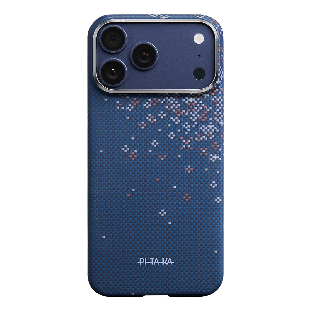 Apple iPhone 17 Pro Kılıf M-safe Şarj Özellikli Aramid Karbon Fiber Pitaka Sakura Hours Serisi Kapak