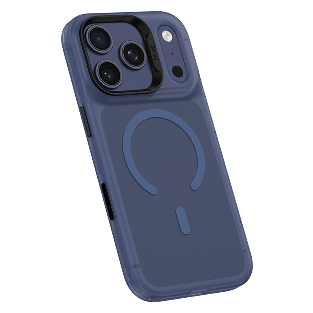 Apple iPhone 17 Pro Kılıf M-Safe Şarj Özellikli Benks C-Magnet Lucid Armor Kapak Mavi