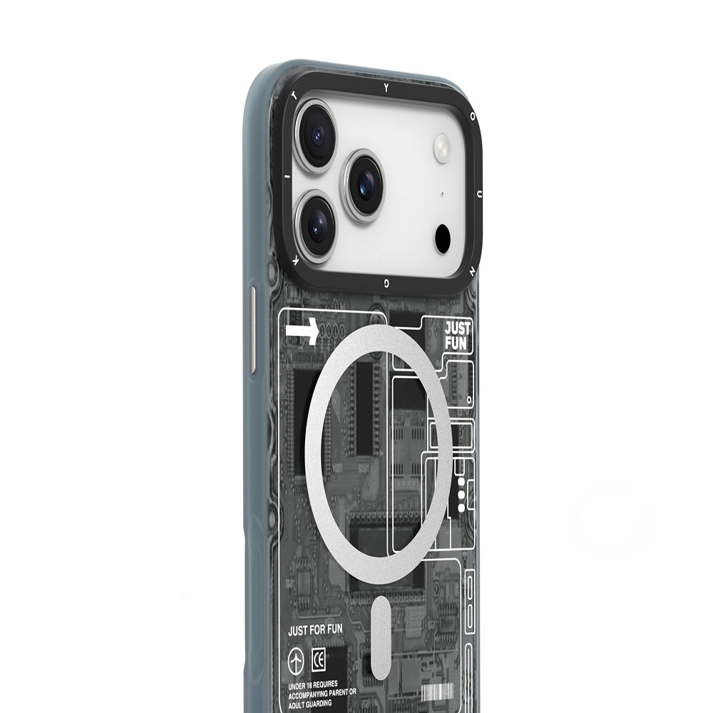 Apple iPhone 17 Pro Kılıf M-safe Şarj Özellikli Kamera Denetim Butonlu Youngkit Technology Serisi Kapak Turuncu