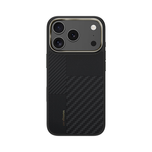 Apple iPhone 17 Pro Kılıf M-safe Şarj Özellikli Karbon Fiber Benks Montage Hybrid ArmorPro Kevlar Kapak