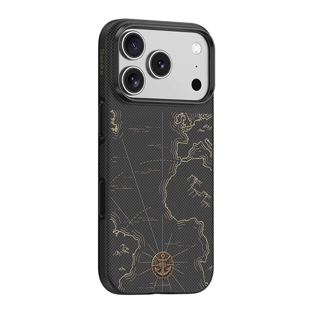 Apple iPhone 17 Pro Kılıf M-safe Şarj Özellikli Karbon Fiber Tasarımlı Benks ArmorEdge Air Navigator Kevlar Kapak