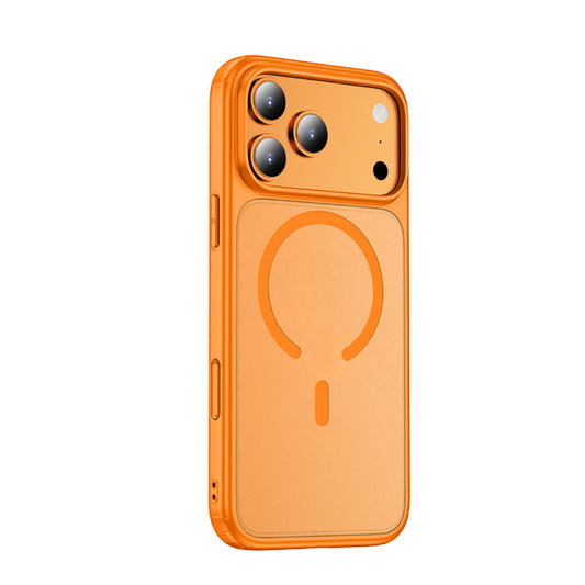 Apple iPhone 17 Pro Kılıf M-safe Şarj Özellikli Mat Arka Yüzey Wlons Lola Kapak Turuncu