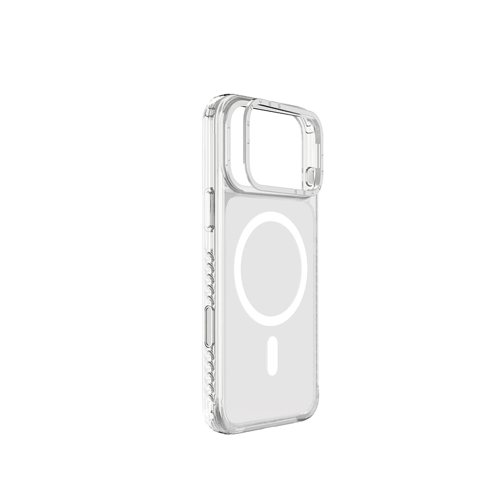 Apple iPhone 17 Pro Kılıf M-safe Şarj Özellikli Metal Kamera Çerçeveli Airbag Tasarımlı Lenyes CK221 Sert PC Kapak