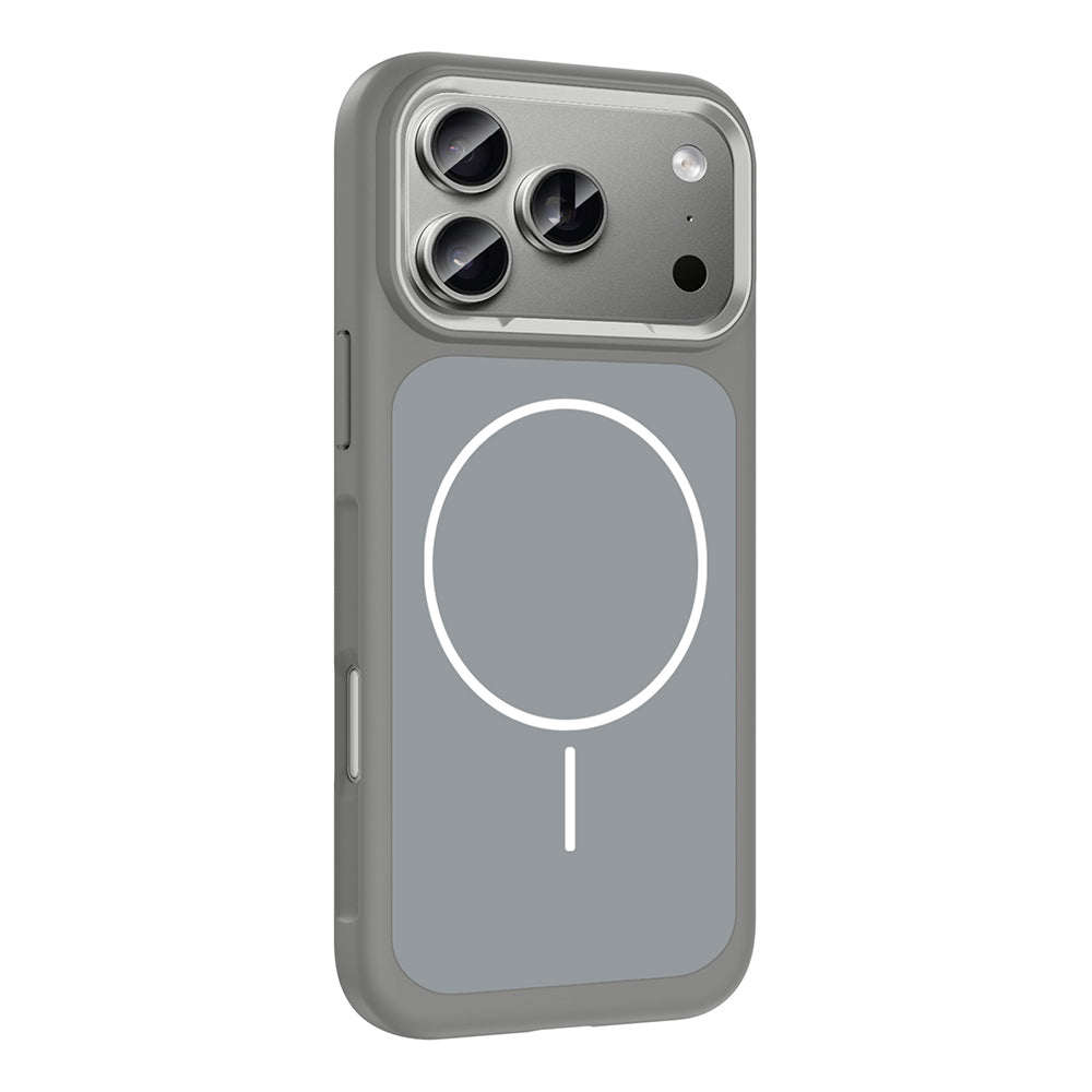 Apple iPhone 17 Pro Kılıf M-Safe Şarj Özellikli Metal Kamera Çerçeveli Zore Sanremo Silikon Kapak Beyaz