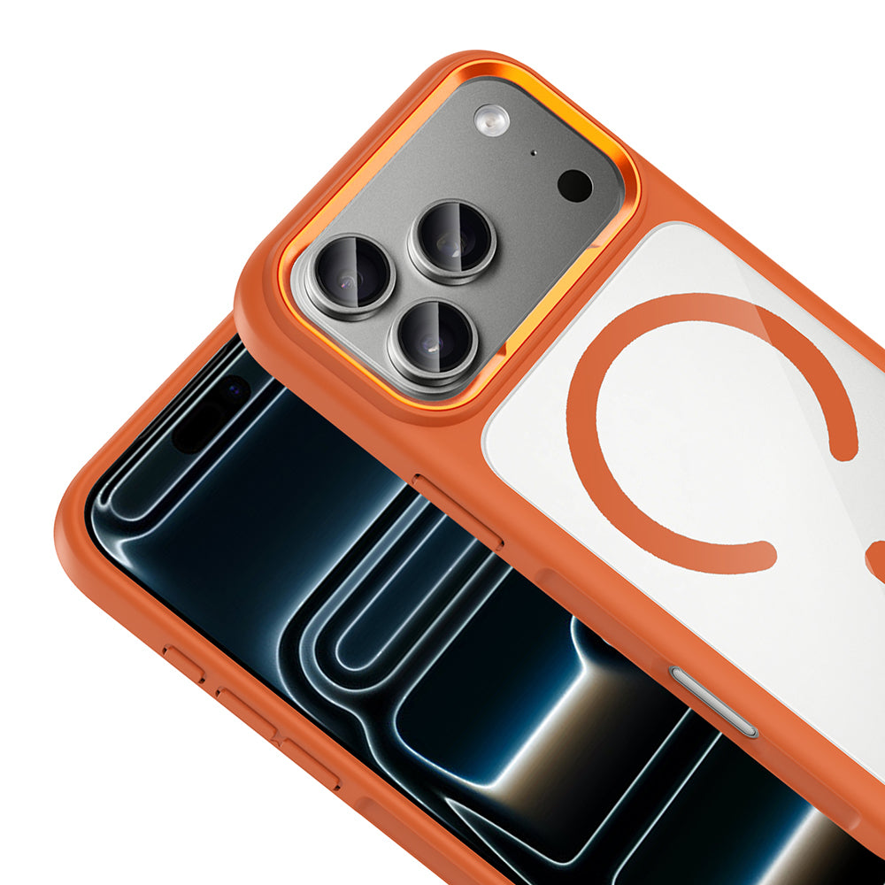 Apple iPhone 17 Pro Kılıf M-Safe Şarj Özellikli Metal Kamera Çerçeveli Zore Tiko Kapak Lacivert