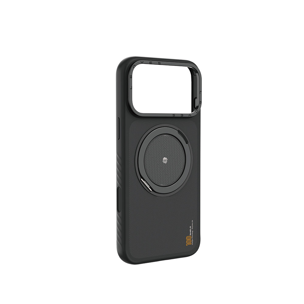 Apple iPhone 17 Pro Kılıf M-safe Şarj Özellikli Metal Standlı Lenyes CK225 Kevlar Kapak