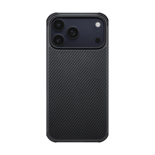 Apple iPhone 17 Pro Kılıf M-safe Şarj Özellikli Pitaka Aramid Pro Guard Serisi Black-Gray Kapak Siyah-Gri