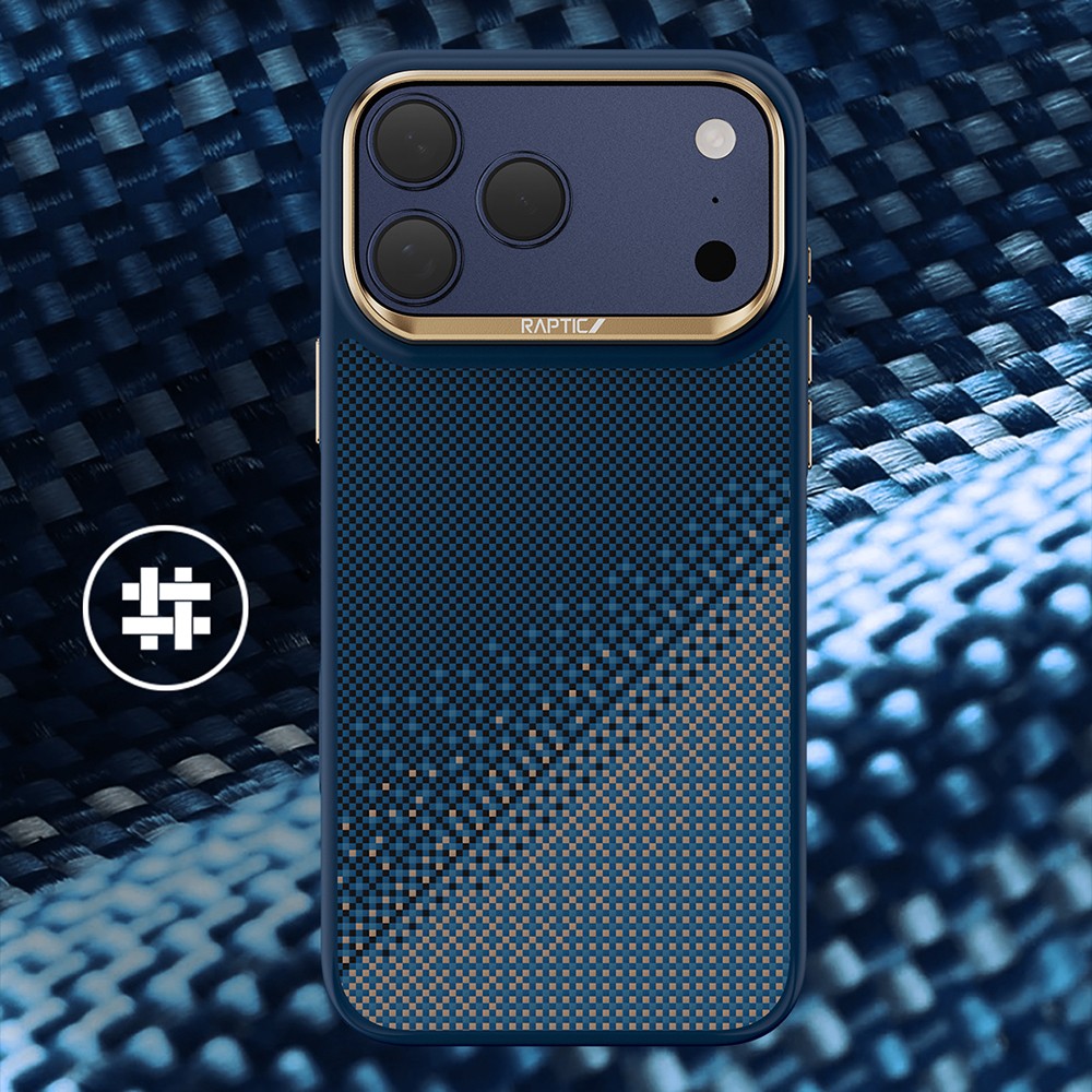 Apple iPhone 17 Pro Kılıf M-safe Şarj Özellikli Raptic Aramid Dual Serenity Serisi Karbon Kapak