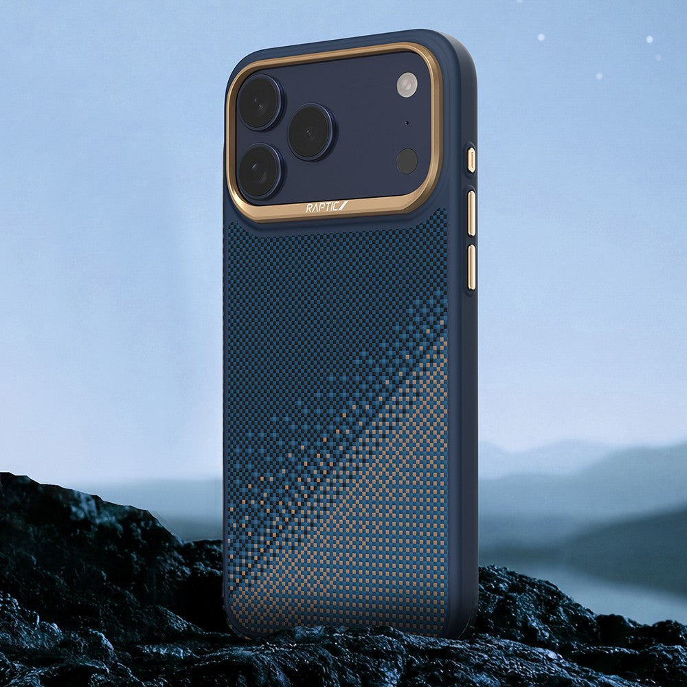 Apple iPhone 17 Pro Kılıf M-safe Şarj Özellikli Raptic Aramid Dual Serenity Serisi Karbon Kapak