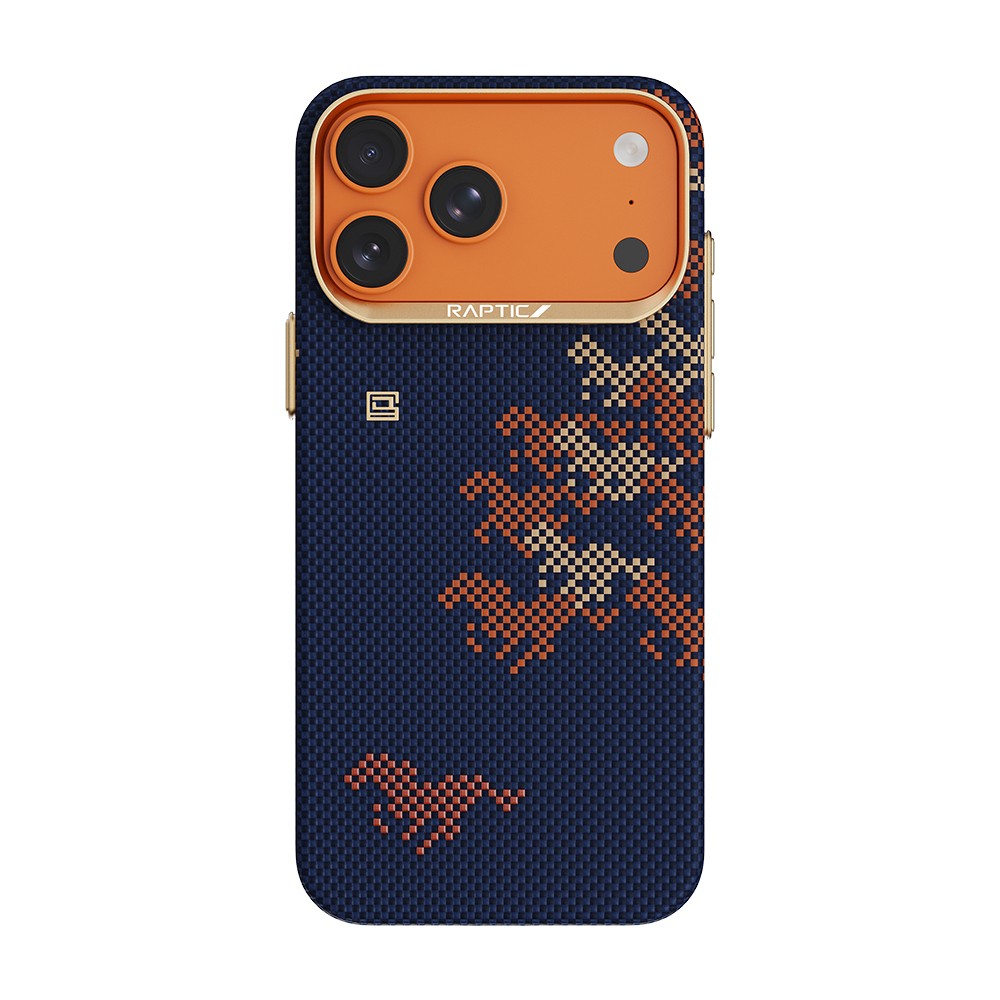Apple iPhone 17 Pro Kılıf M-safe Şarj Özellikli Raptic Aramid Skin Chivalry Serisi Karbon Kapak