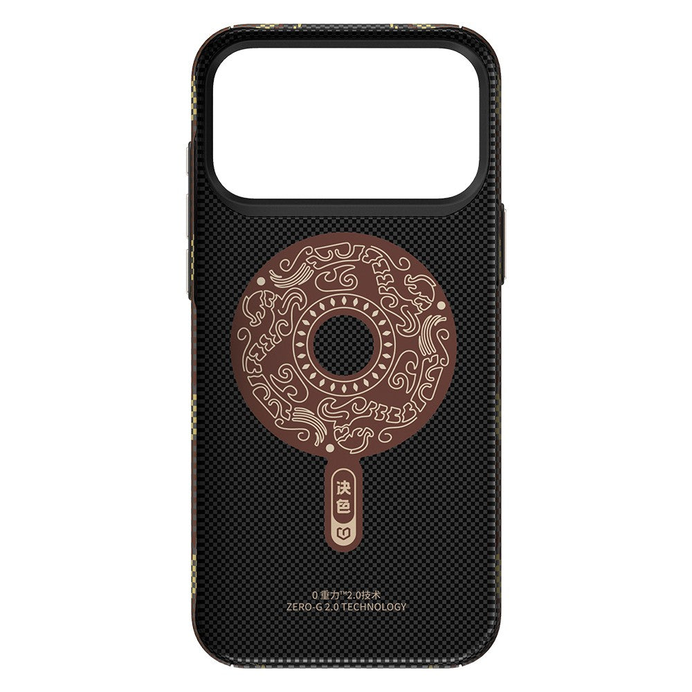 Apple iPhone 17 Pro Kılıf M-safe Şarj Özellikli Raptic Aramid Skin Scepter Serisi Karbon Kapak
