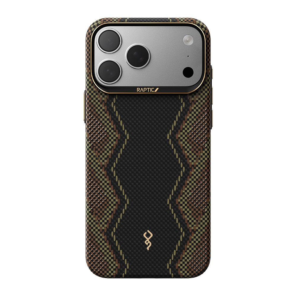 Apple iPhone 17 Pro Kılıf M-safe Şarj Özellikli Raptic Aramid Skin Scepter Serisi Karbon Kapak
