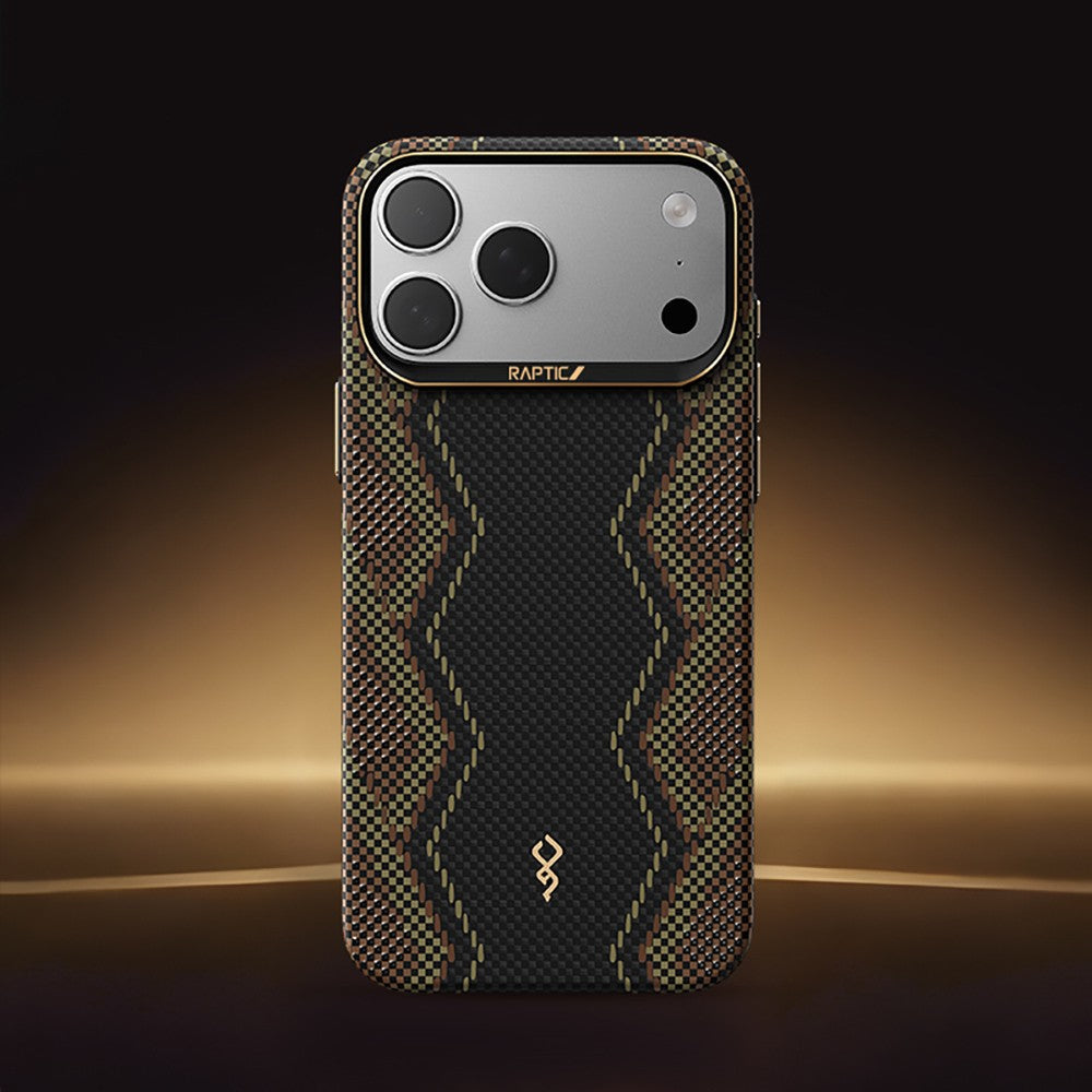 Apple iPhone 17 Pro Kılıf M-safe Şarj Özellikli Raptic Aramid Skin Scepter Serisi Karbon Kapak